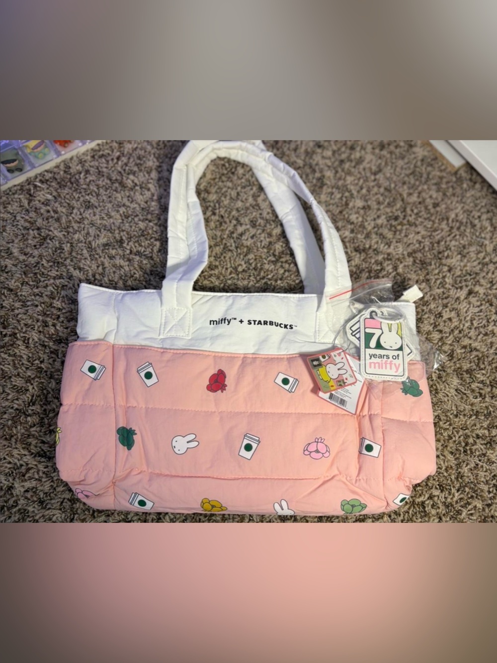 Miffy x Starbucks Pink Quilted Tote Bag